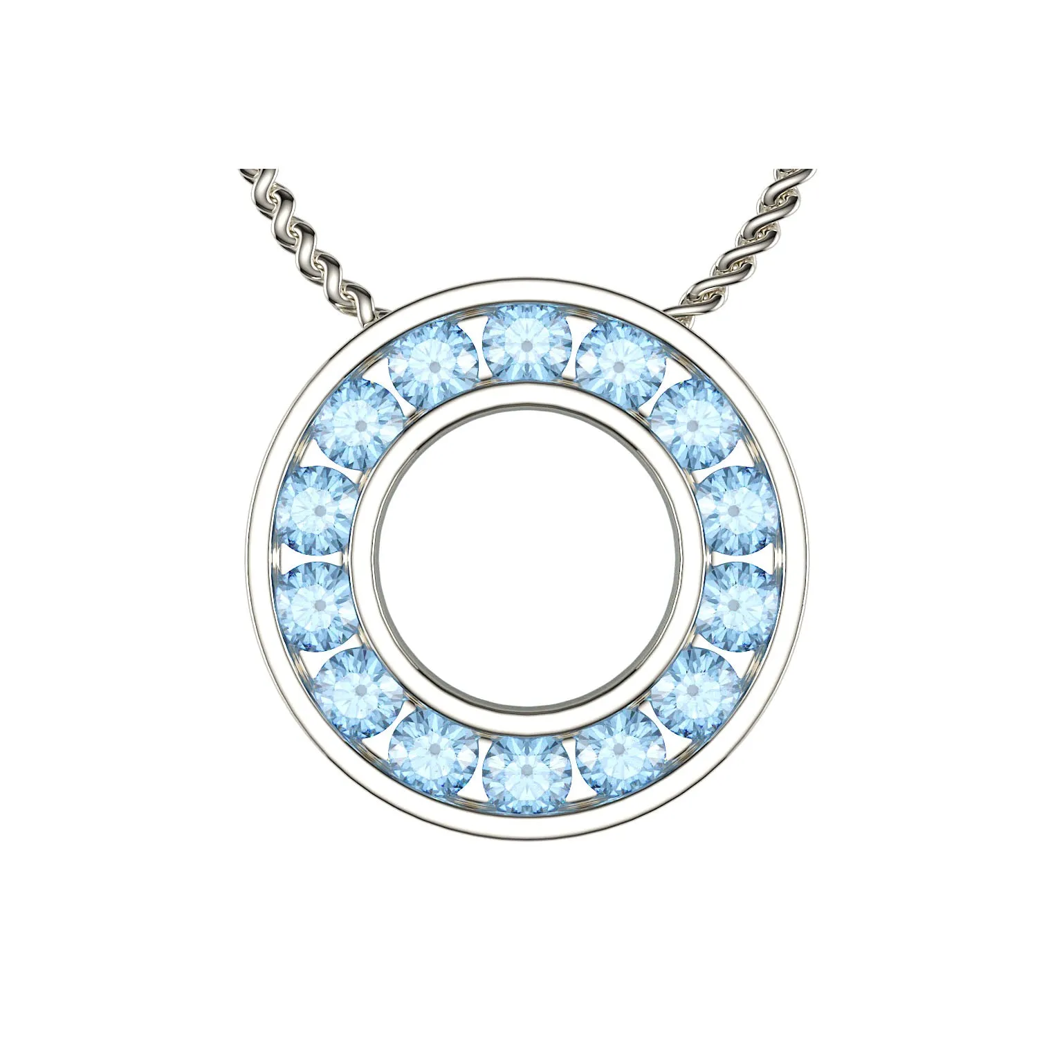 Diabetes Awareness Aquamarine Pendant