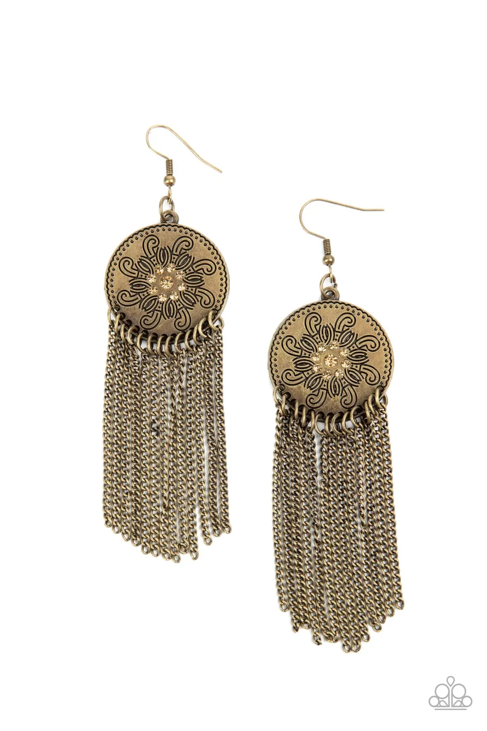 Earrings Fringe Control - Brass E2370