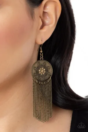 Earrings Fringe Control - Brass E2370