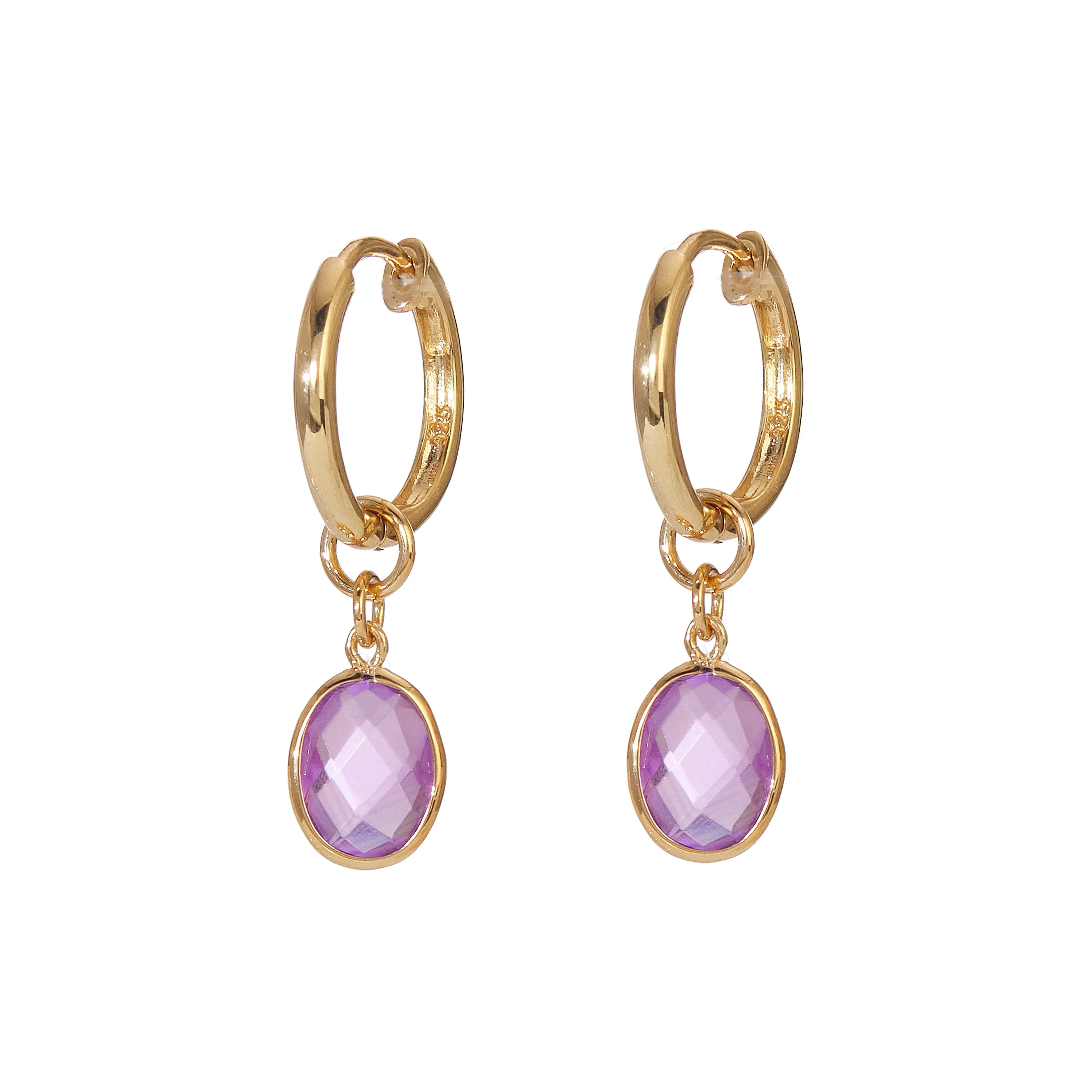 Earrings - Piccolo hoop in Amethyst