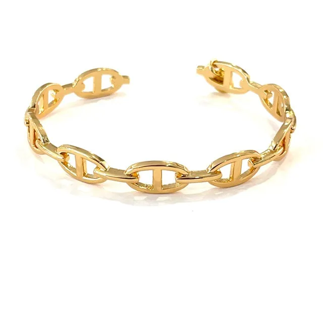 Enamel Link Cuff Gold