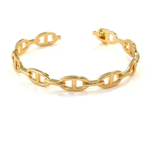 Enamel Link Cuff Gold