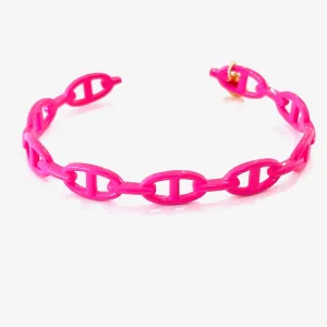 Enamel Link Cuff Hot Pink