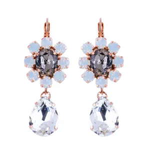 Extra Luxurious Cluster and Pear Dangle Leverback Earrings in "Ice Queen" *Custom*