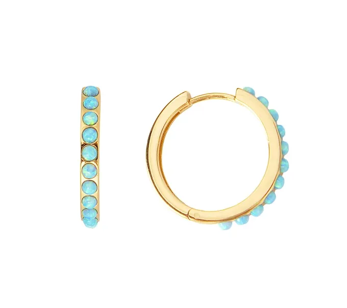 Fairley Blue Opal Crystal Maxi Hoops