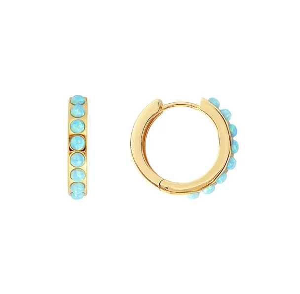 Fairley Blue Opal Crystal Midi Hoops
