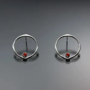 Fire Opal Earrings EAR070SMSSMFO Sterling Silver or 14K Gold by John Tzelepis Jewelry