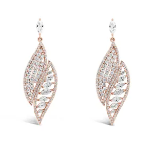 Florina Rose Gold Statement Diamante Earrings