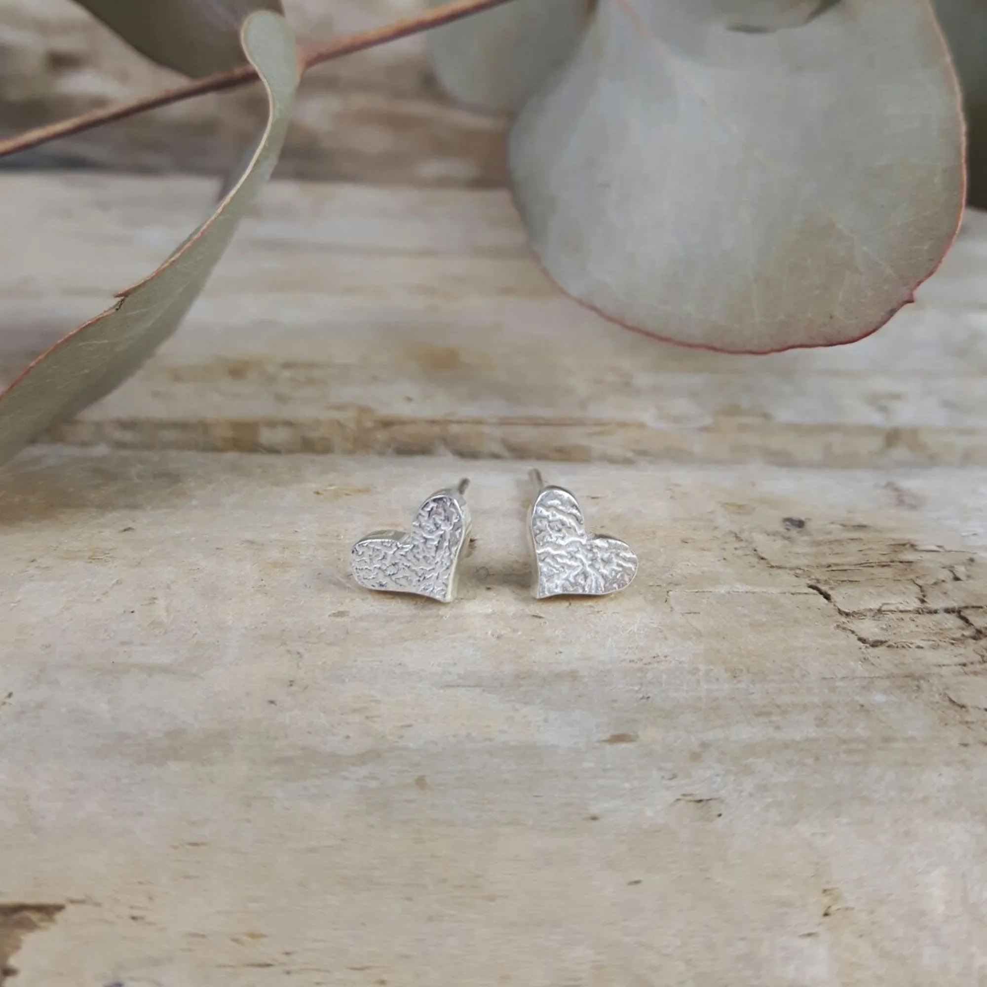 Foresta Tiny Heart Silver Stud Earrings