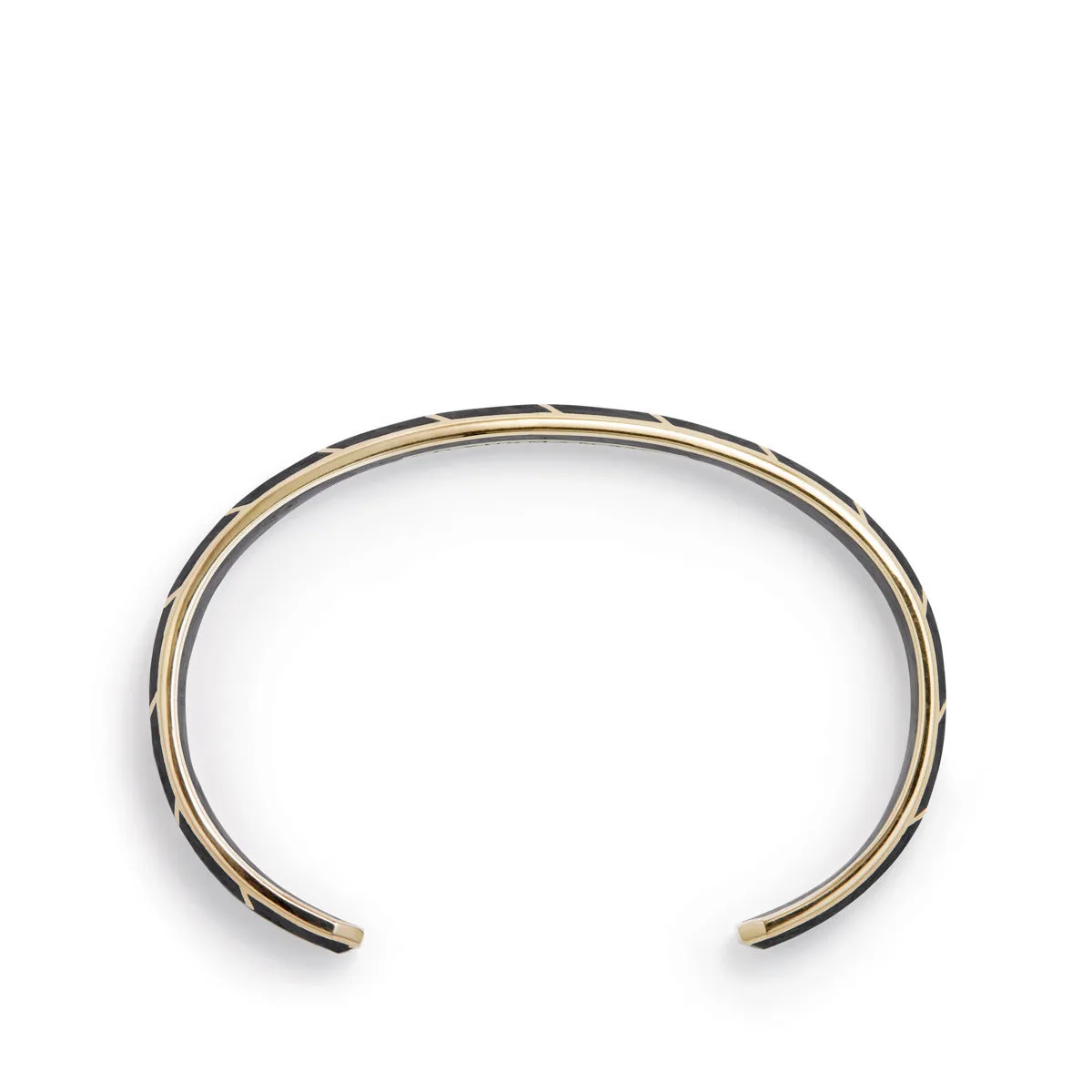 Forged Carbon Cuff with 18K Gold, 8.5mm