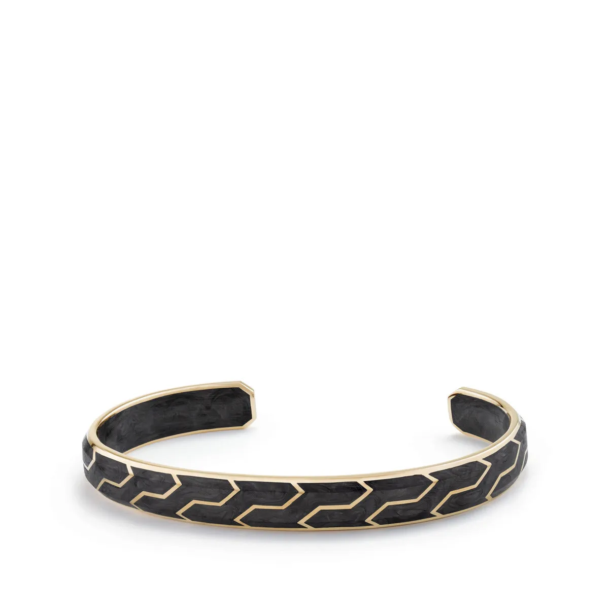 Forged Carbon Cuff with 18K Gold, 8.5mm