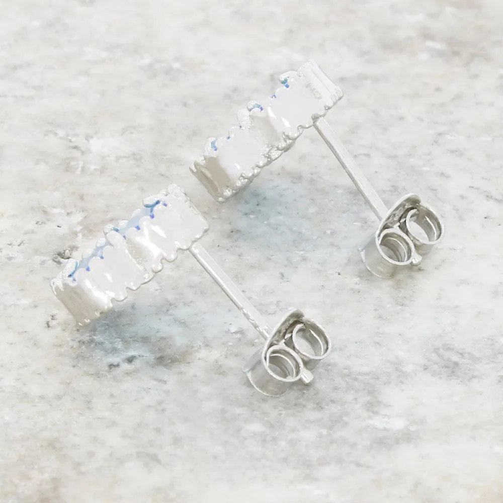 Four Leaf Clover Blue Stone Stud Earrings GVL036