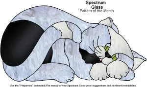 Free Stained Glass Patterns - Lazy Day Sleeping Cat by GlassDesign
