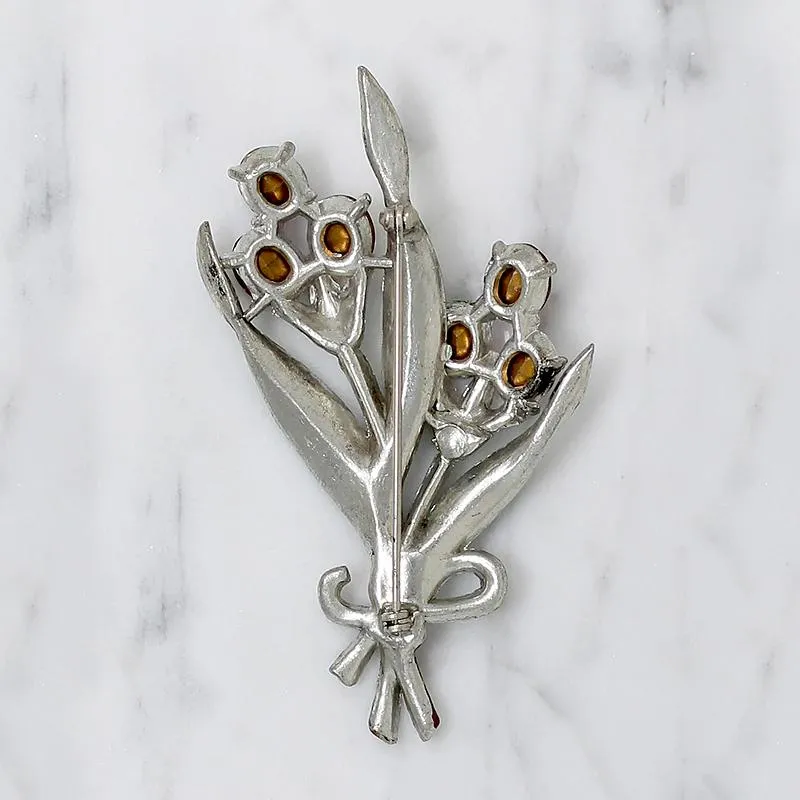 Fresh Spring Nosegay Brooch in Enamel & Rhinestones