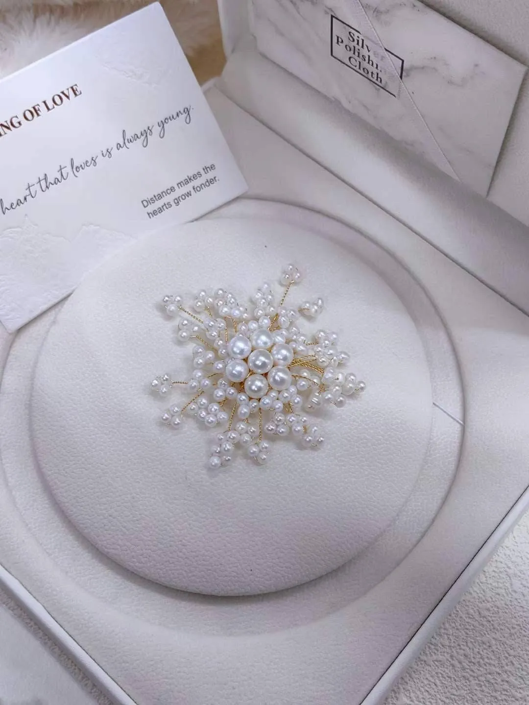 Freshwater Pearls Blossom Flower Brooch