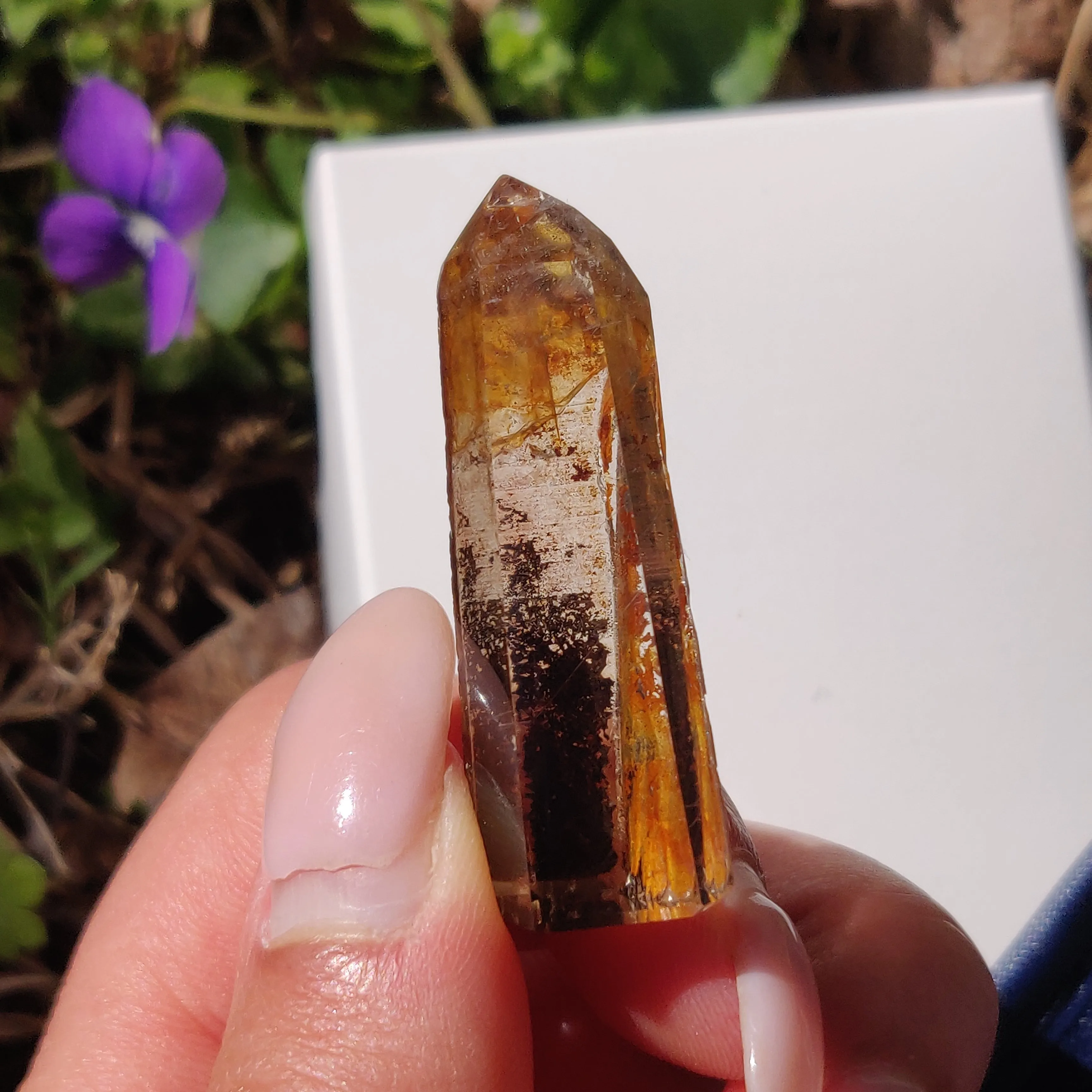 Garden Quartz Point, Lodolite Point (#13G)