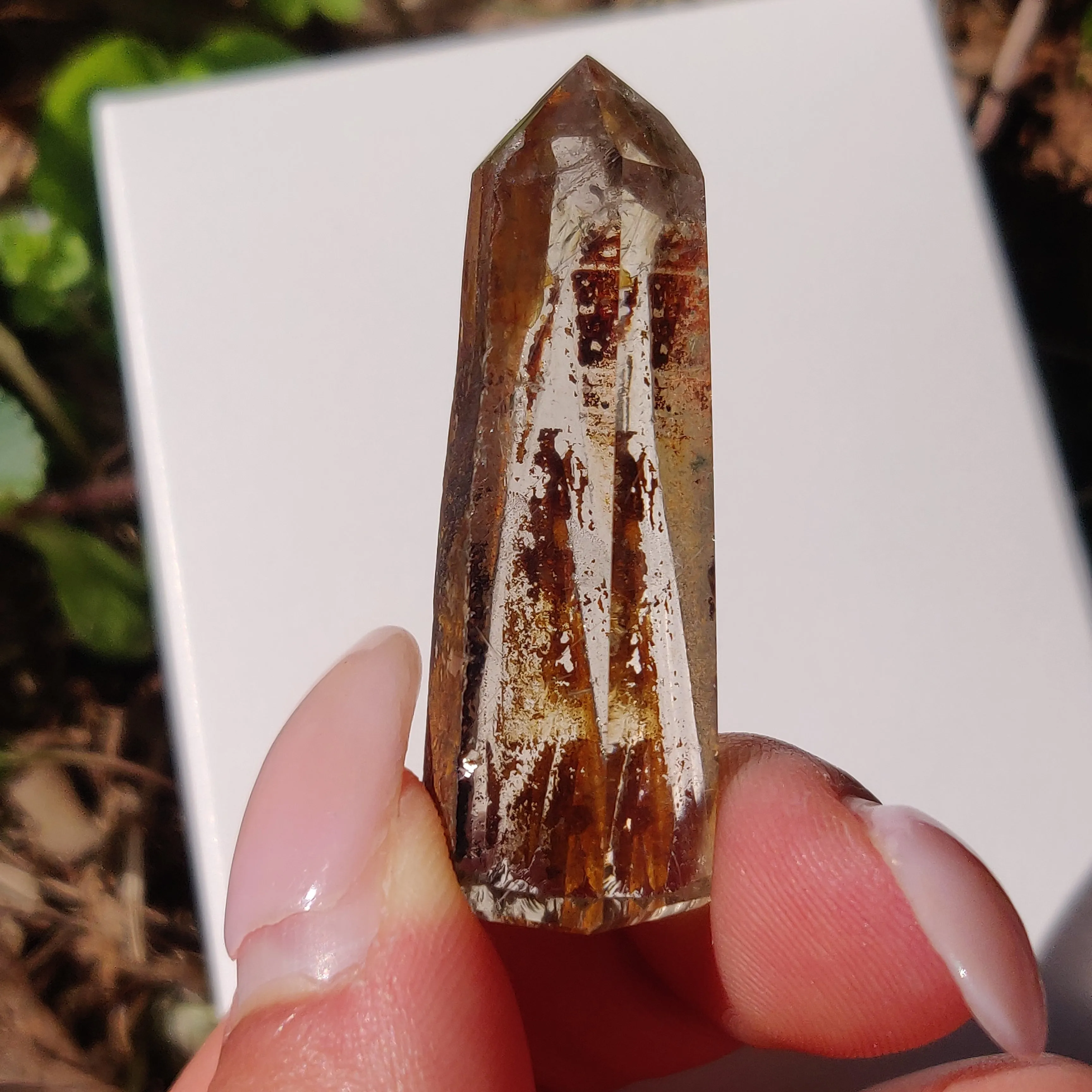 Garden Quartz Point, Lodolite Point (#13G)
