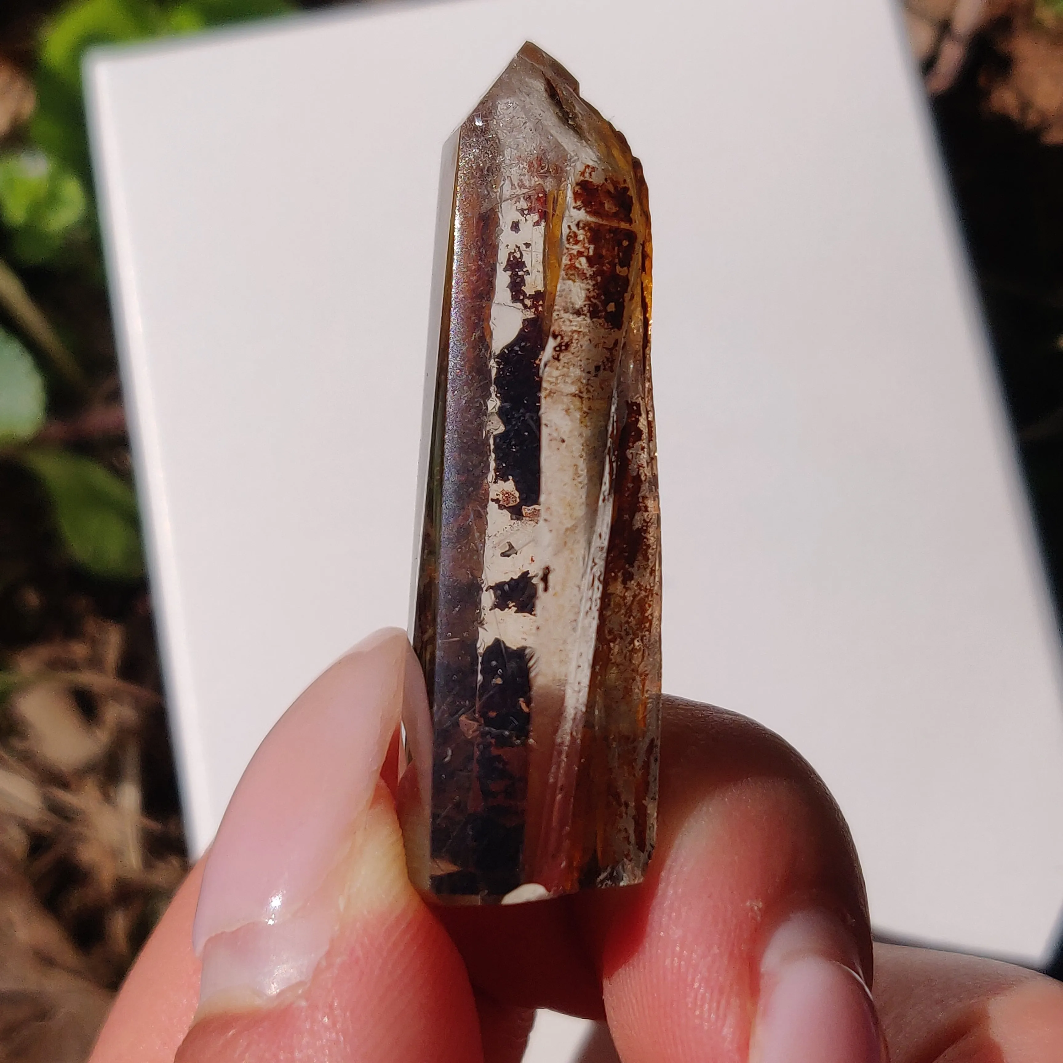 Garden Quartz Point, Lodolite Point (#13G)