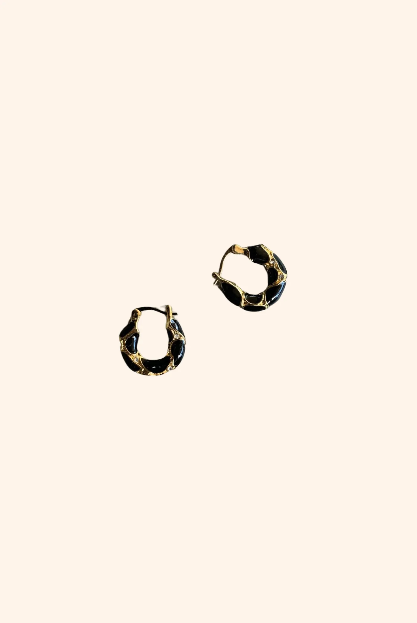 Gemstone Drop Earrings in Black