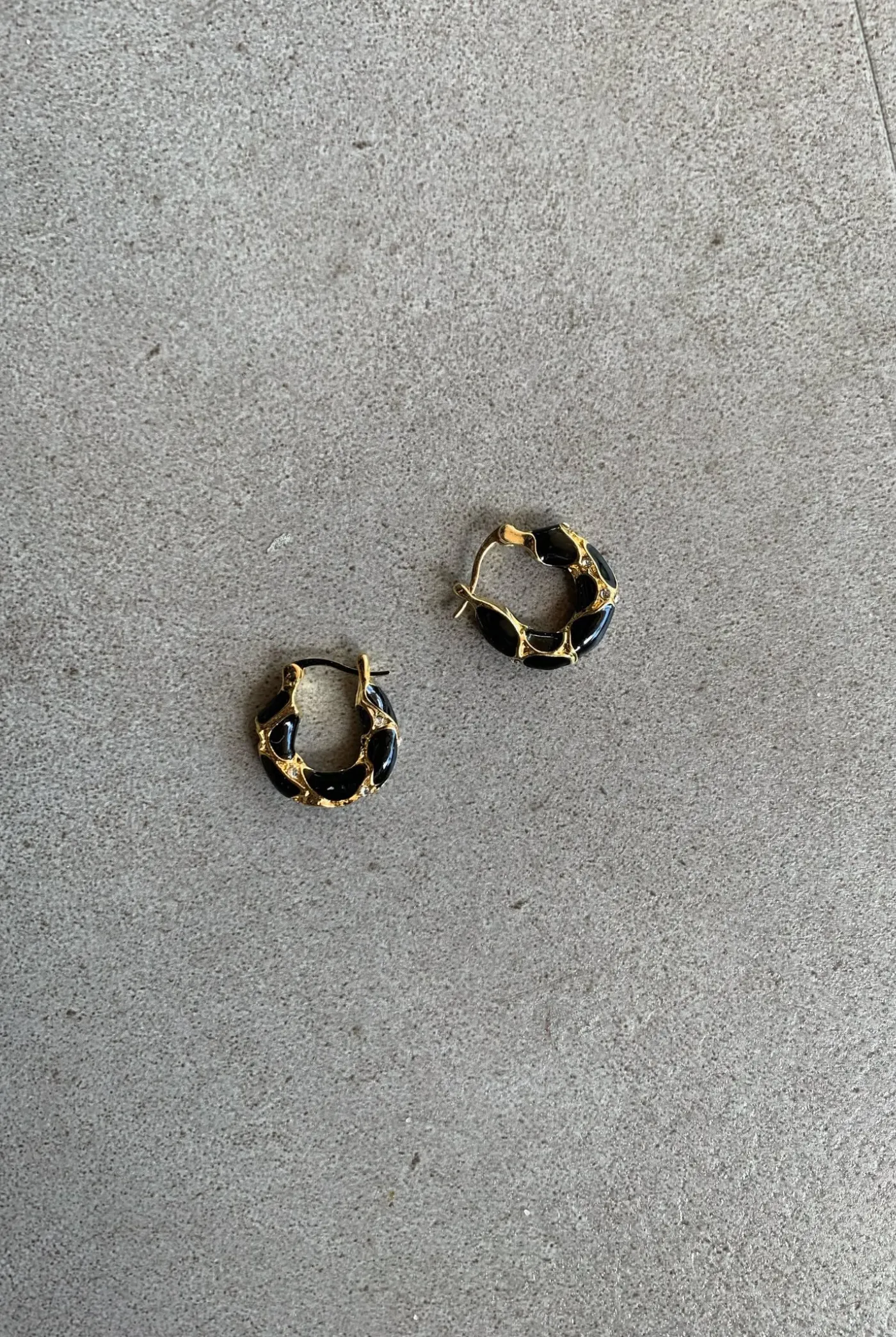 Gemstone Drop Earrings in Black