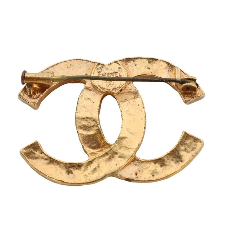 Gold Metal Rhinestone Pin Brooch (Authentic Pre-owned)