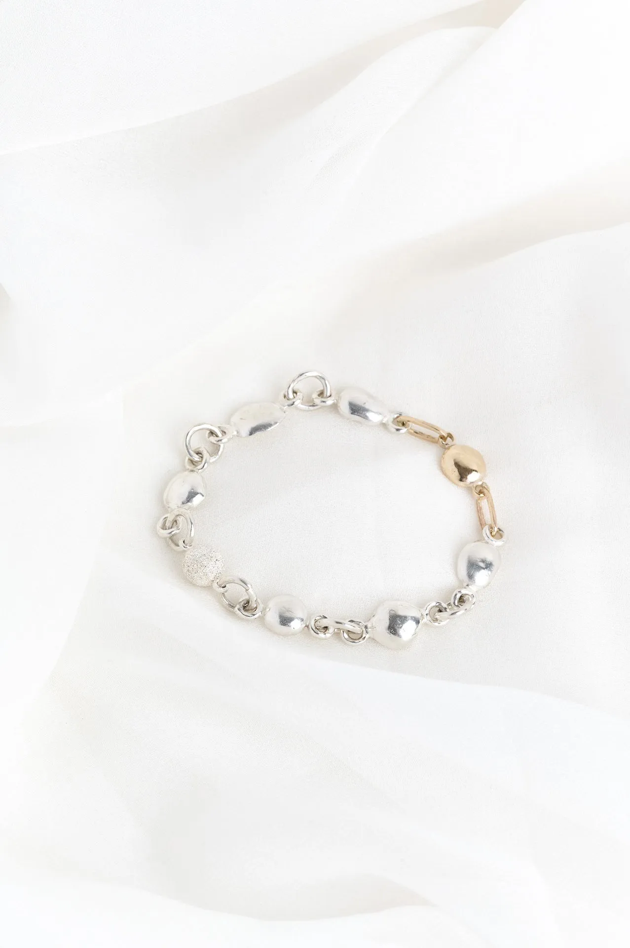 Gold Pebble Bracelet & Stud Set