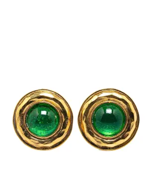 Gold Plated Gemstone Clip-On Earrings