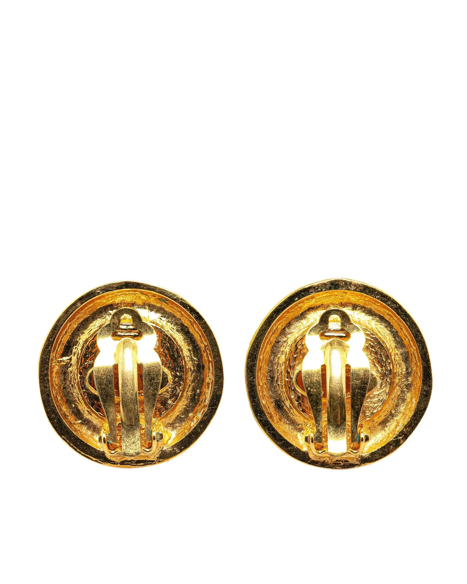Gold Plated Gemstone Clip-On Earrings