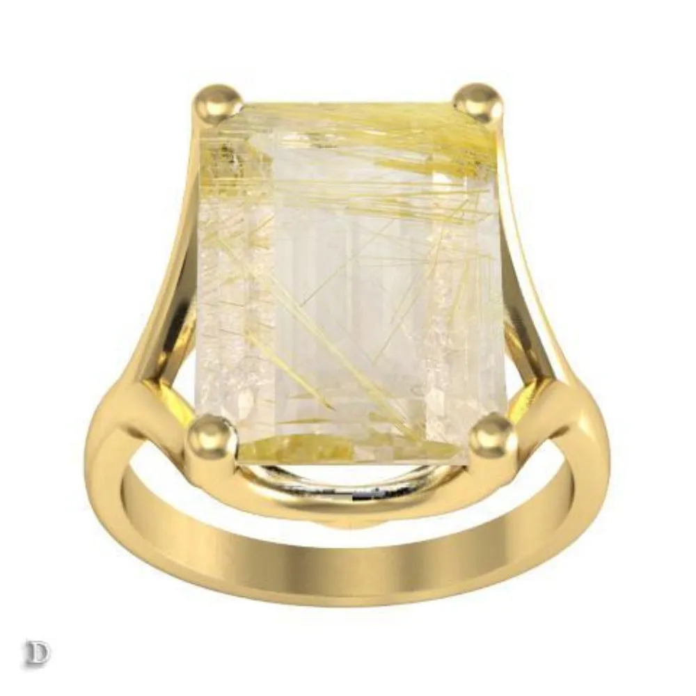 Golden Rutilated Quartz Ring