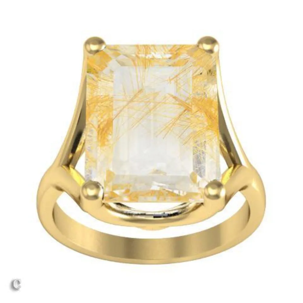 Golden Rutilated Quartz Ring