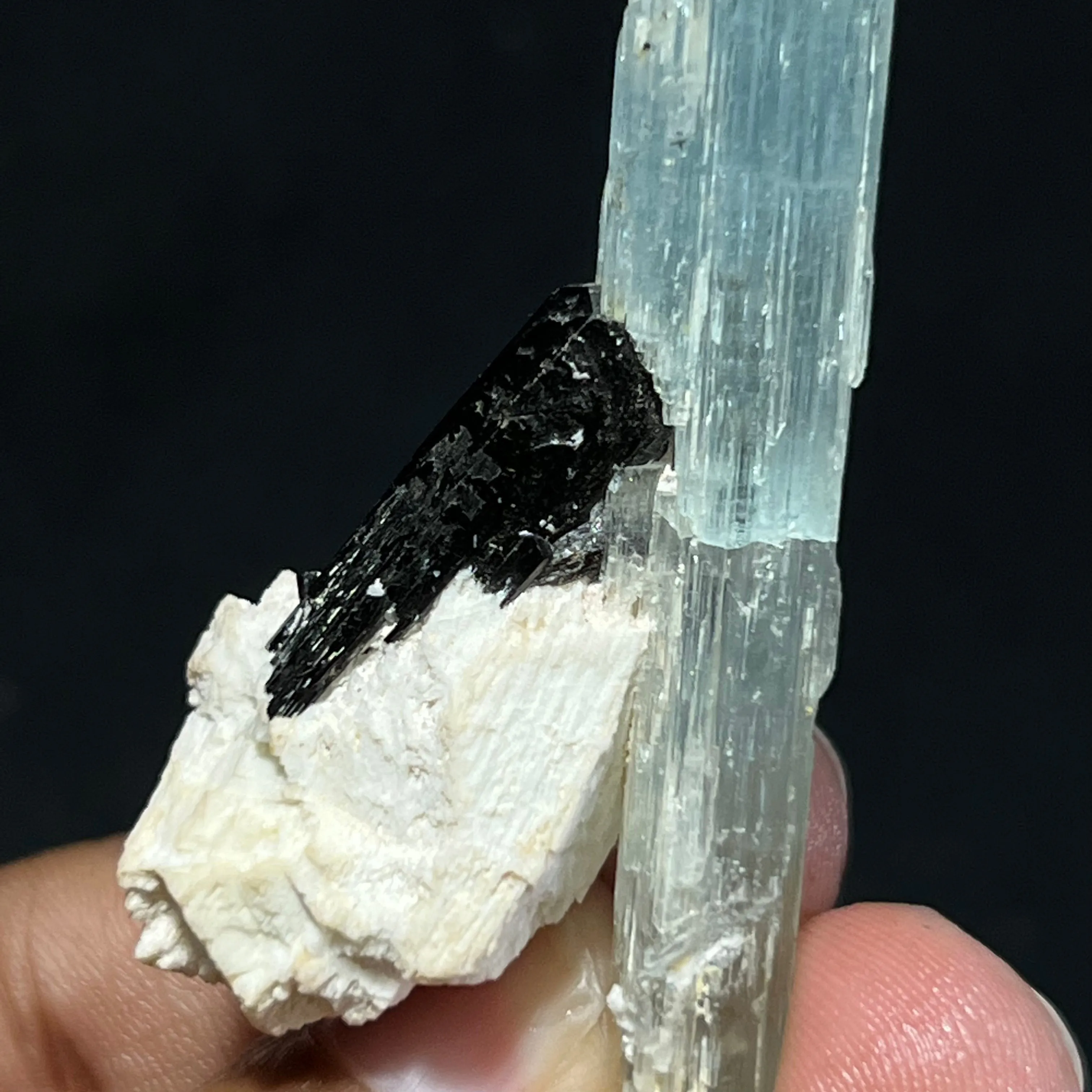 Gorgeous Blue Aquamarine Specimen with Tourmaline, Erongo Mountain, Erongo Region, Namibia, Erongo Aquamarine Crystal, Crystal Healing