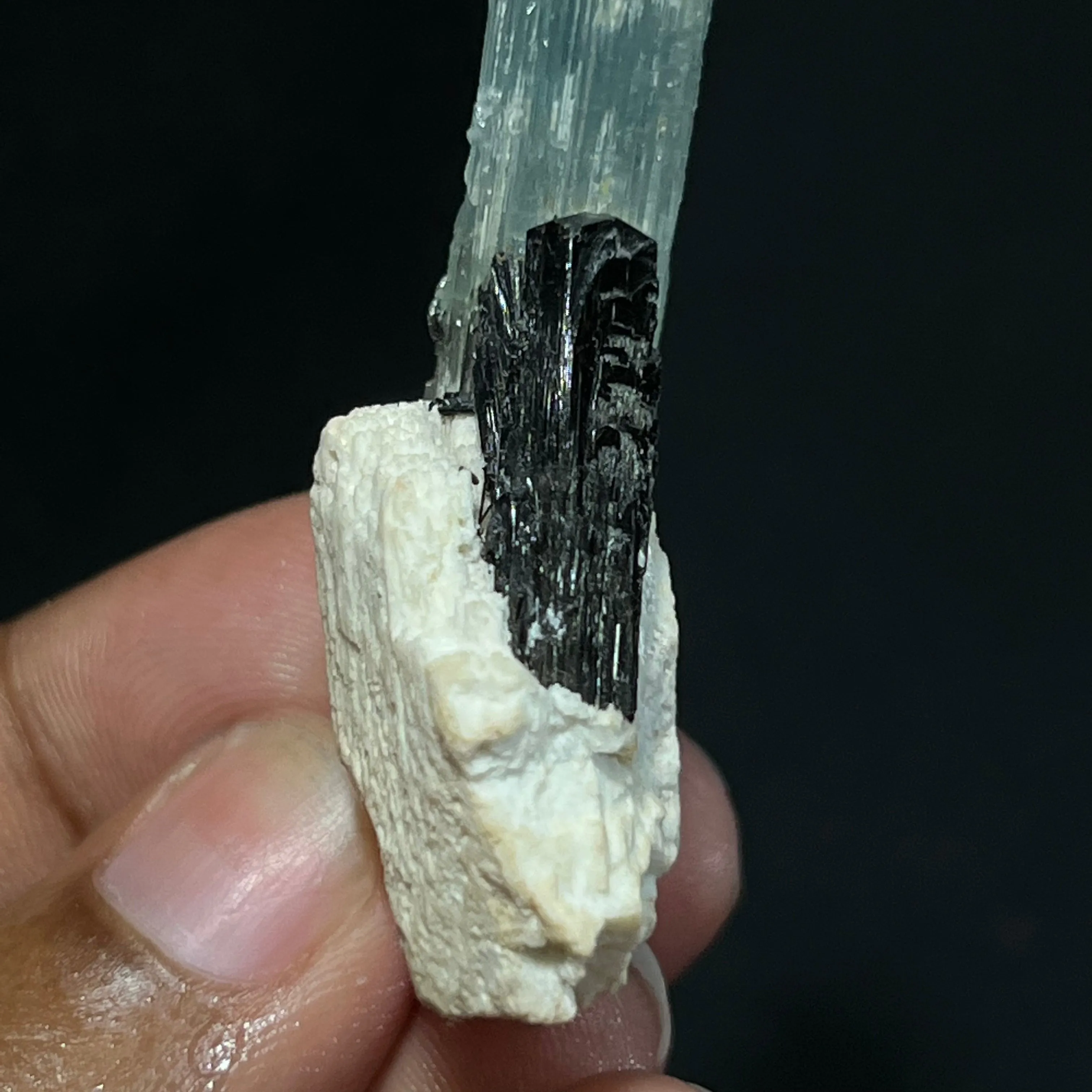 Gorgeous Blue Aquamarine Specimen with Tourmaline, Erongo Mountain, Erongo Region, Namibia, Erongo Aquamarine Crystal, Crystal Healing