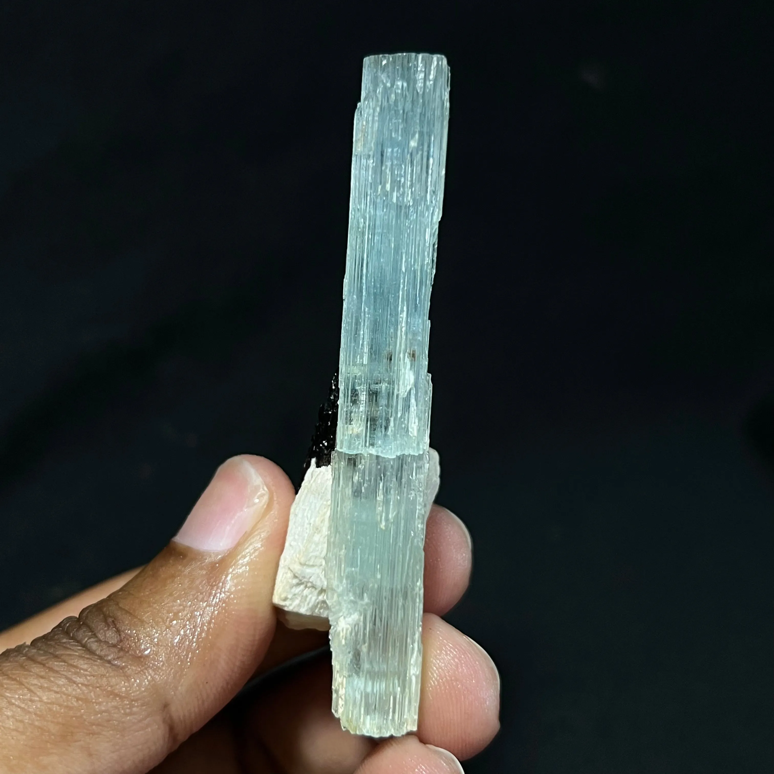 Gorgeous Blue Aquamarine Specimen with Tourmaline, Erongo Mountain, Erongo Region, Namibia, Erongo Aquamarine Crystal, Crystal Healing