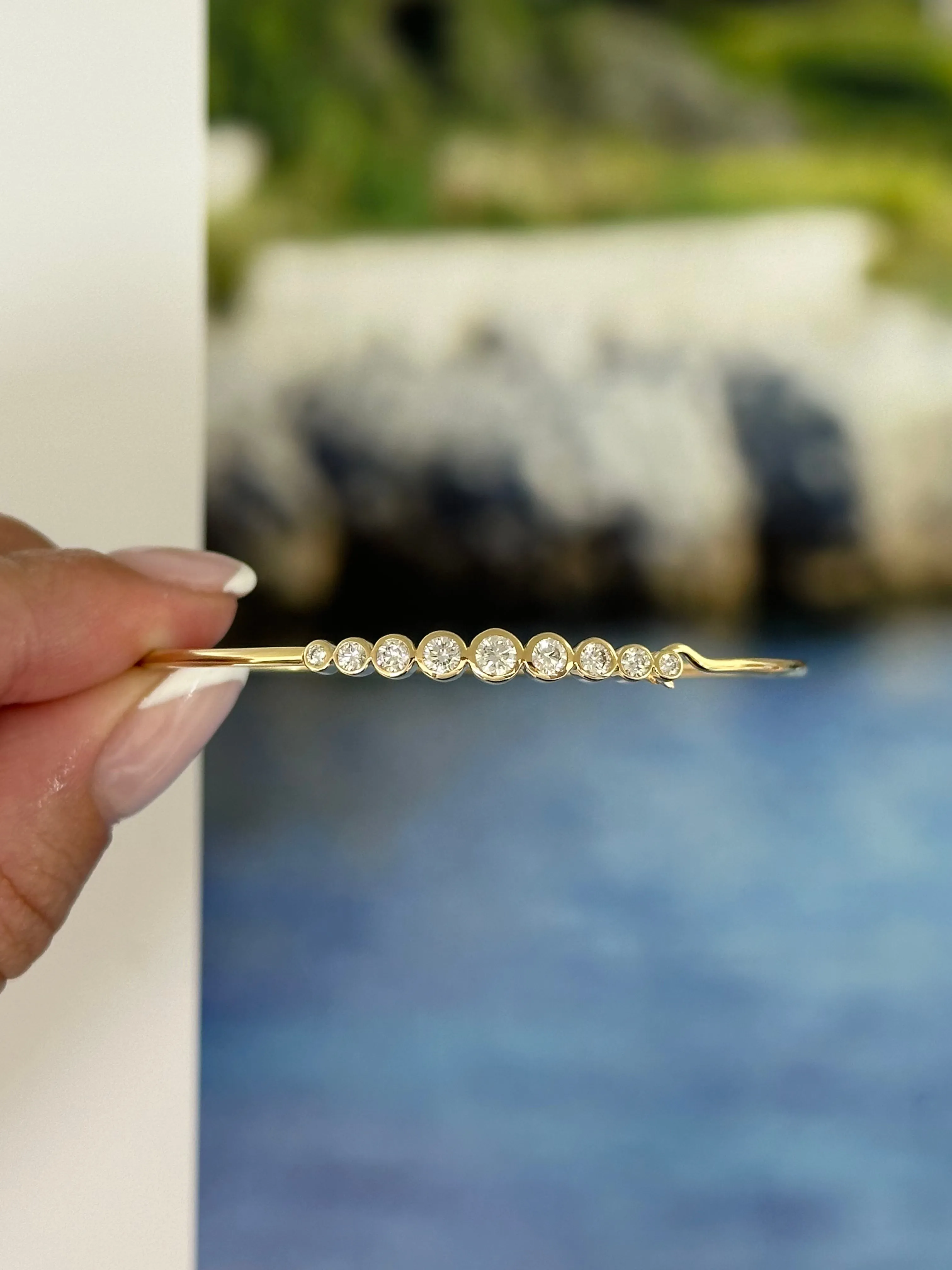 Graduated Diamond Cuff Bangle