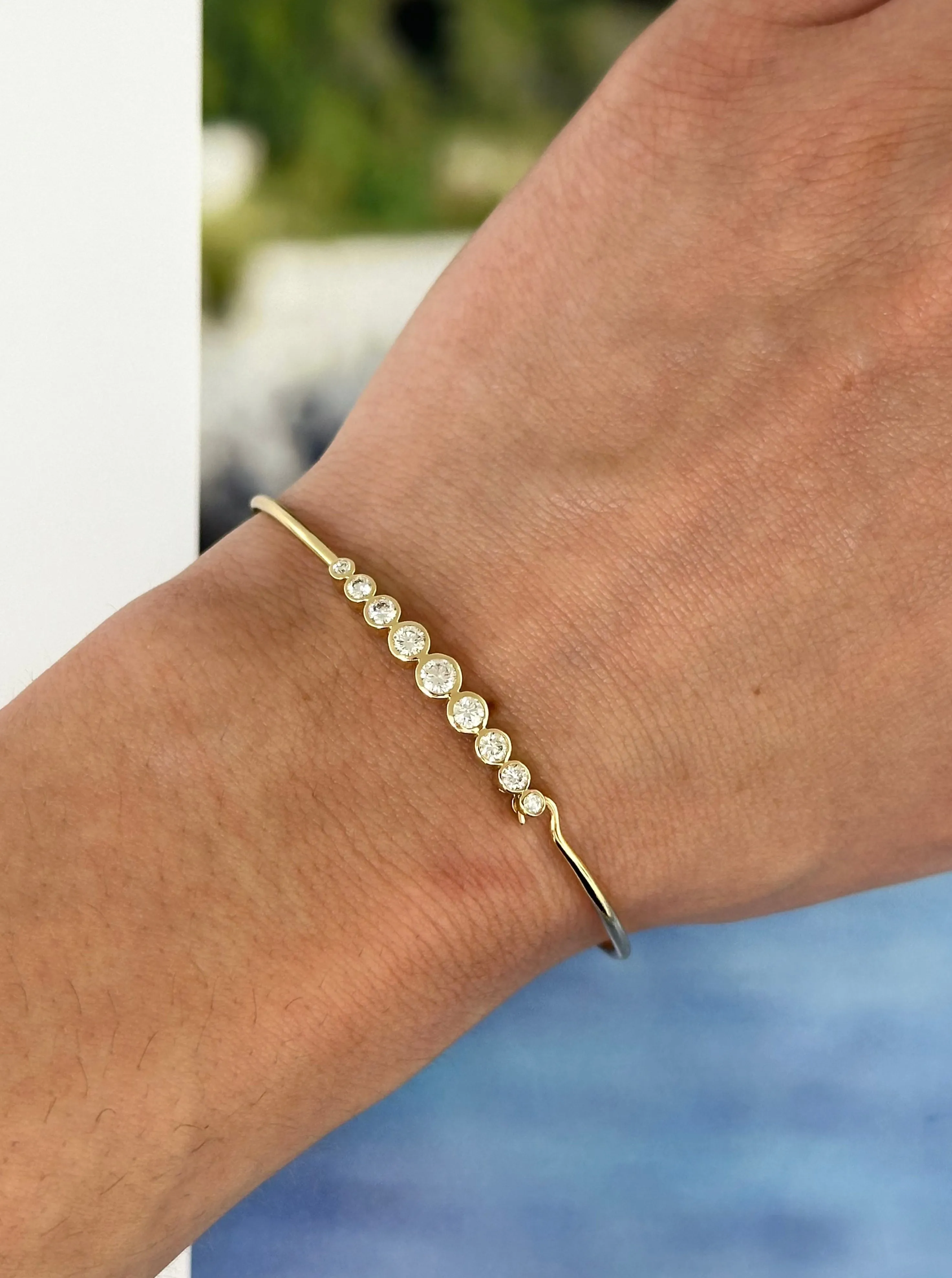 Graduated Diamond Cuff Bangle