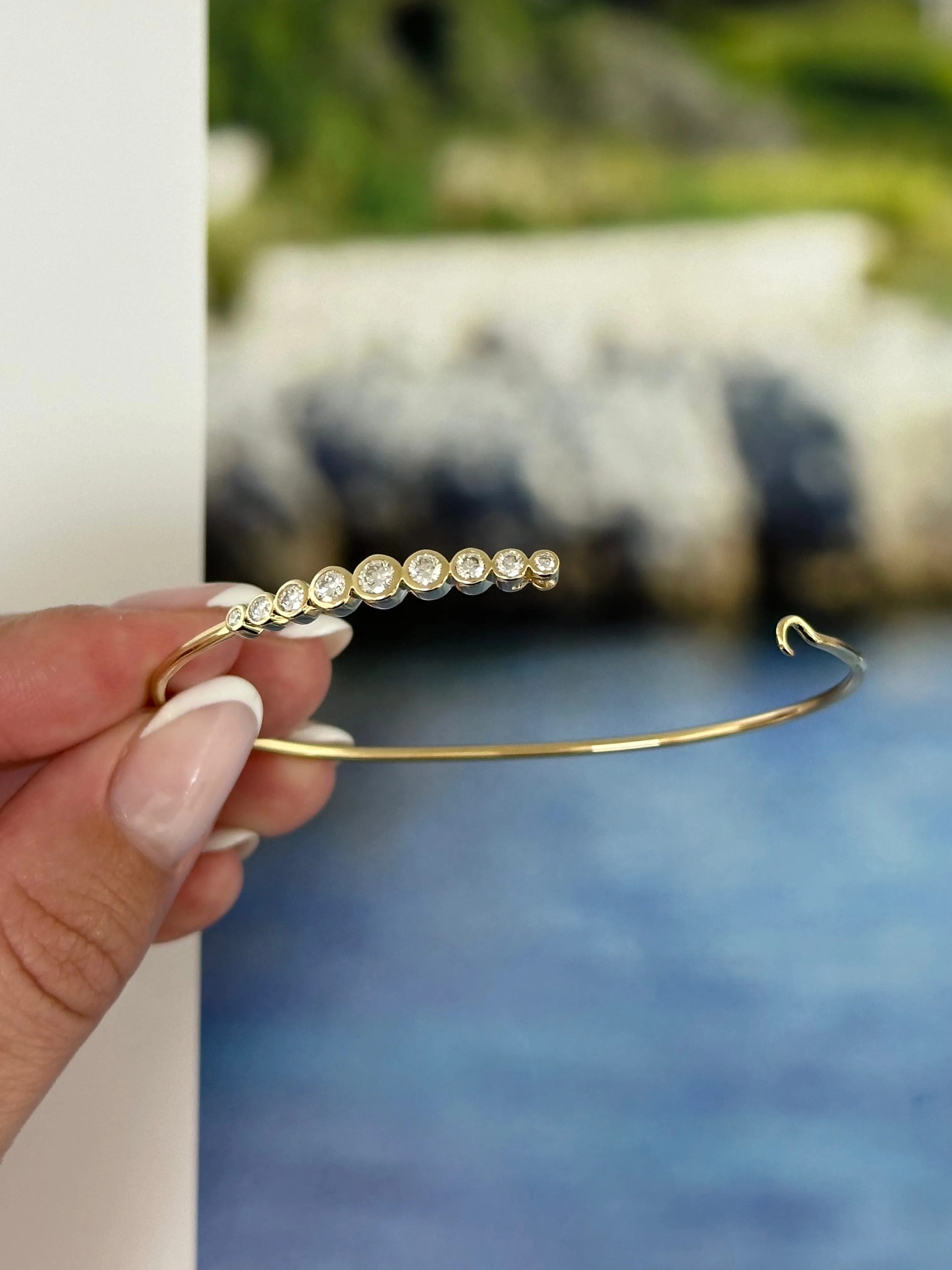Graduated Diamond Cuff Bangle