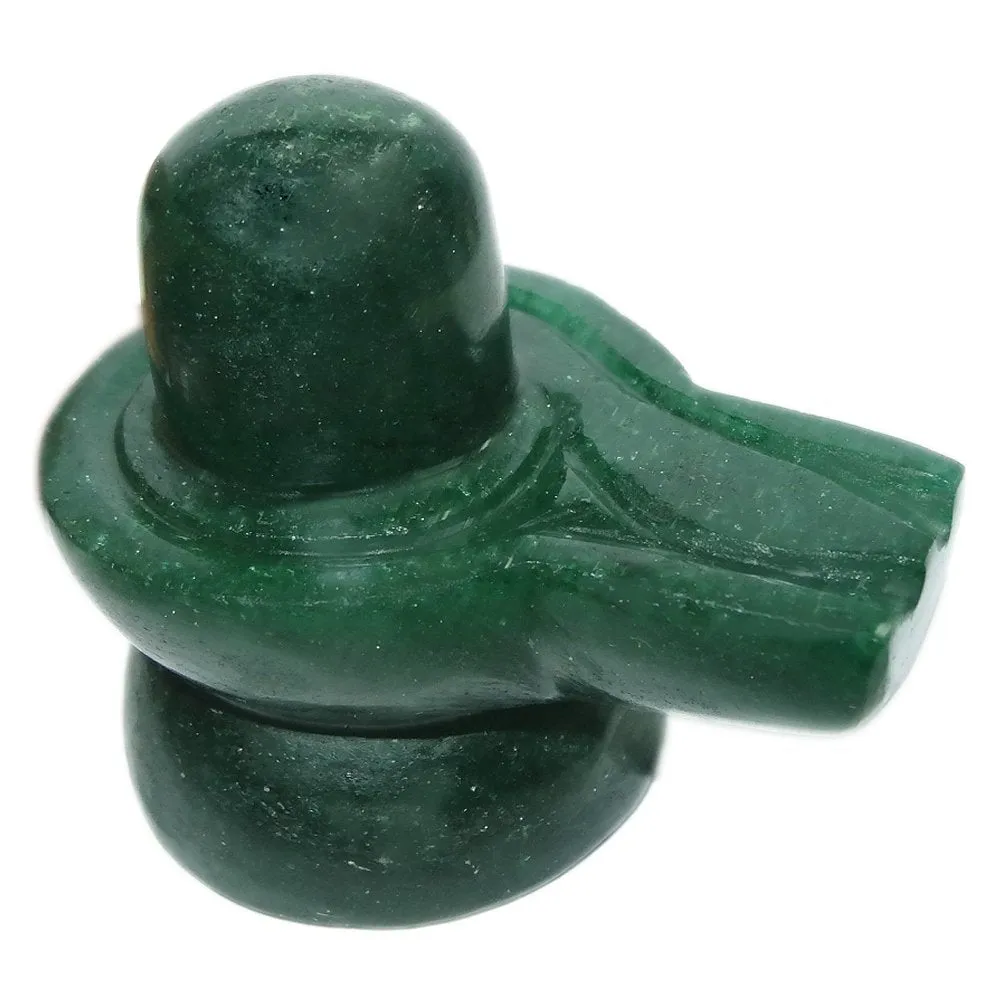 Handmade Showpieces Figurine Green Aventurine Stone Religious Idol Shivling 3 cm.