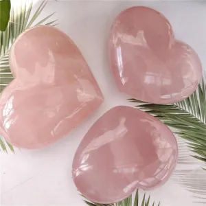 Heart Rose Quartz Crystal - Rose Quartz Heart Crystal - Healing Crystals And Stones - Rose Quartz Heart Stone - Heart Chakra Crystals
