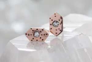 Hexagon Stardust Stud Earrings
