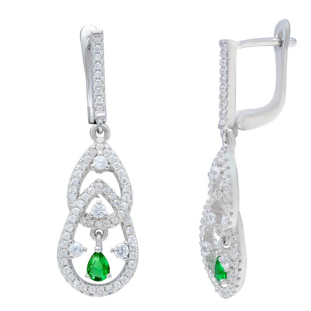 Interloop Drop CZ Earrings IJ15CSSER019