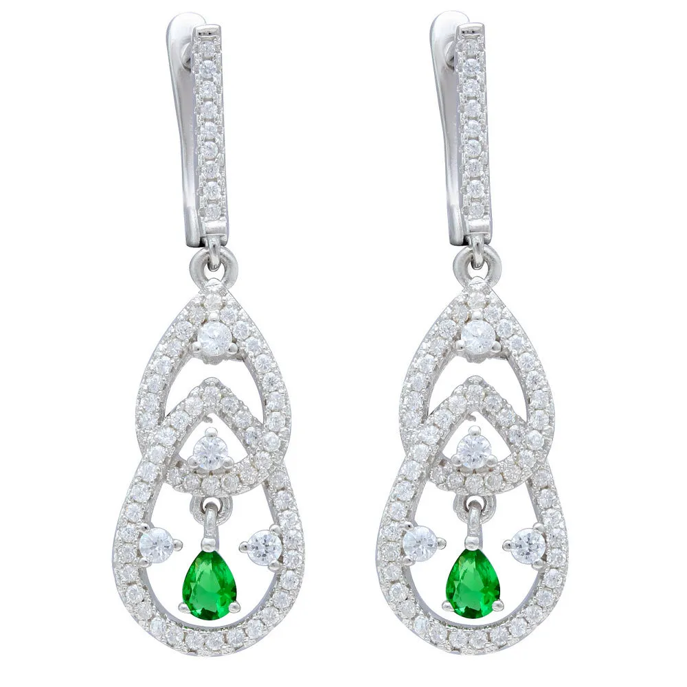 Interloop Drop CZ Earrings IJ15CSSER019