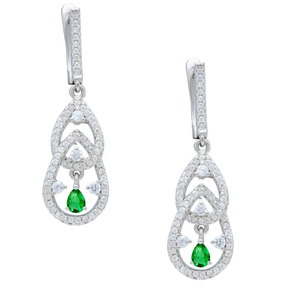 Interloop Drop CZ Earrings IJ15CSSER019