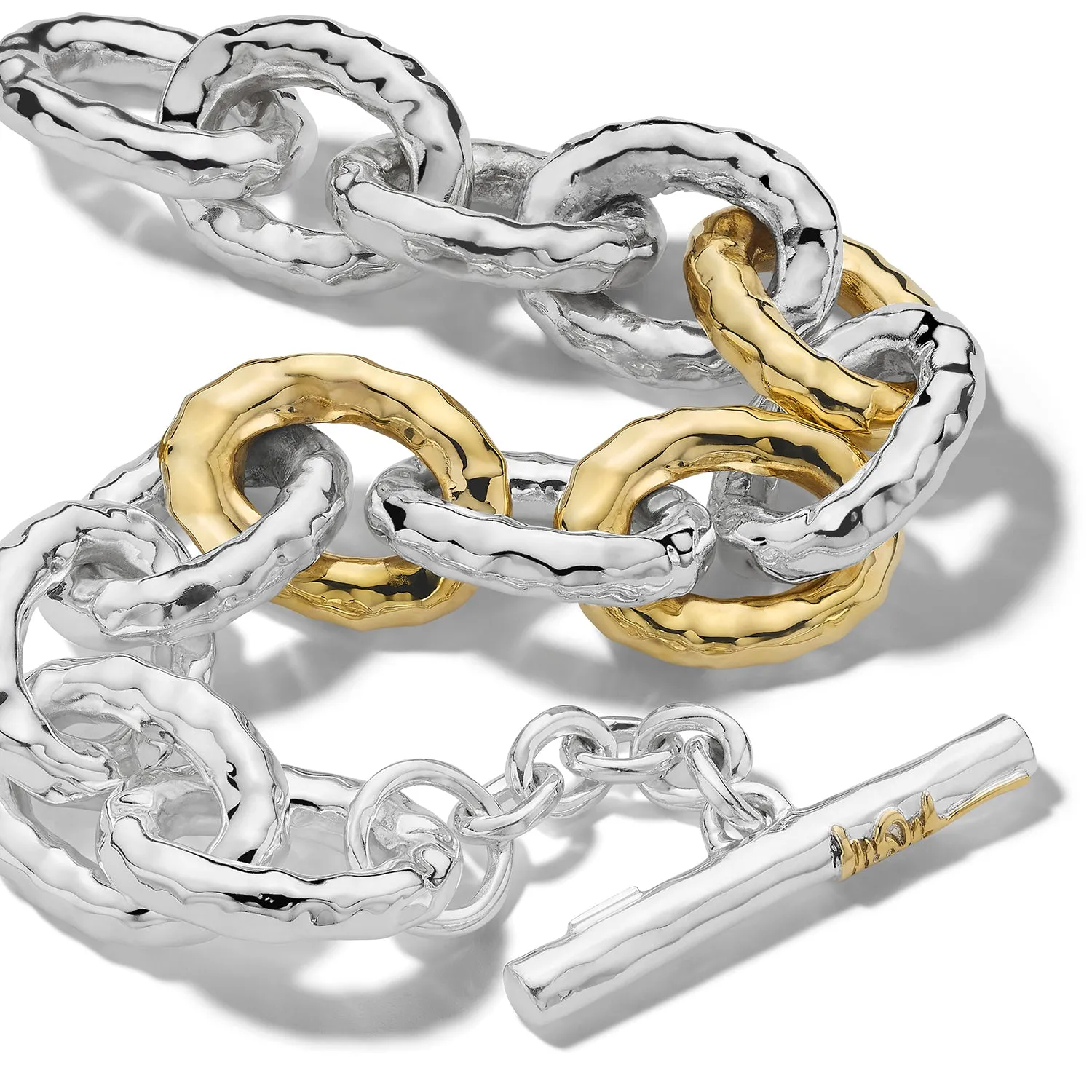 IPPOLITA Chimera Sterling Silver and 18K Yellow Gold Bastille Chain Link Bracelet