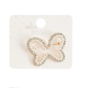 JAH44882-Rhinestone Butterfly Cutout Brooch