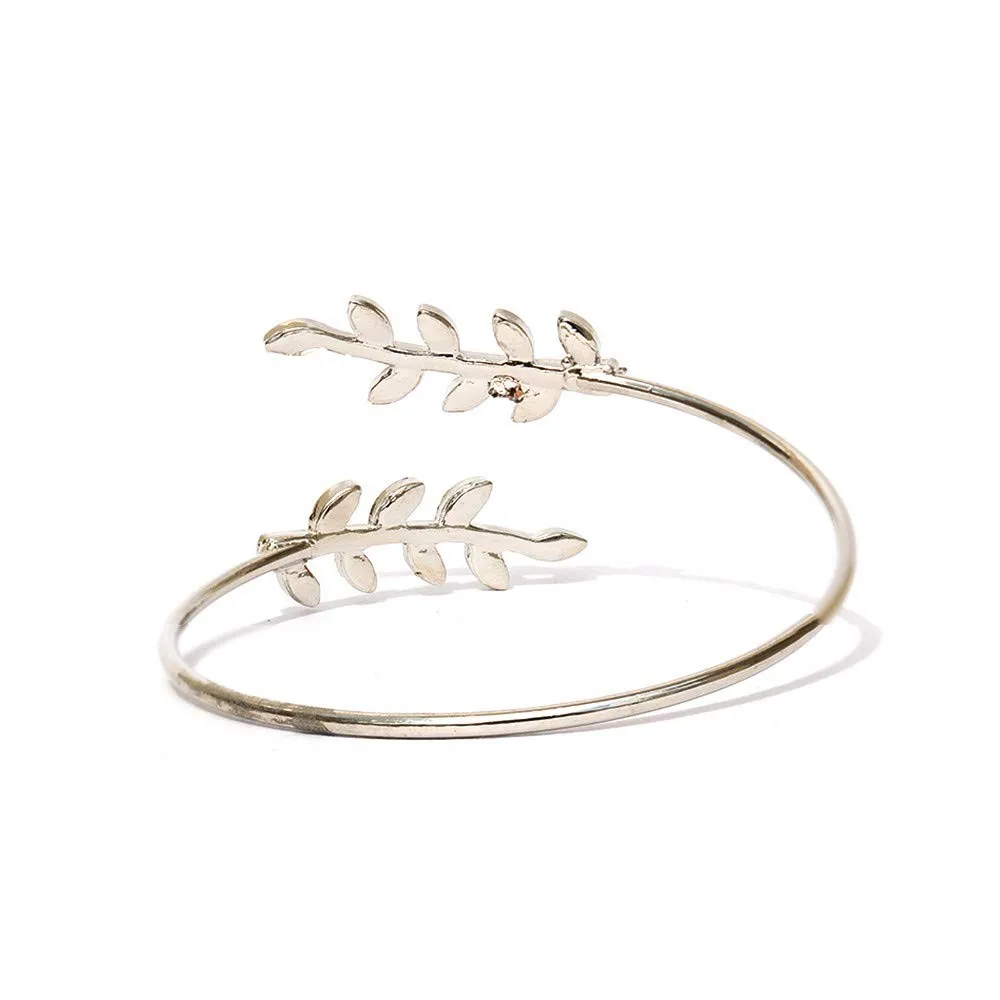 Joker & Witch Grecian leaves Silver Bracelet for women