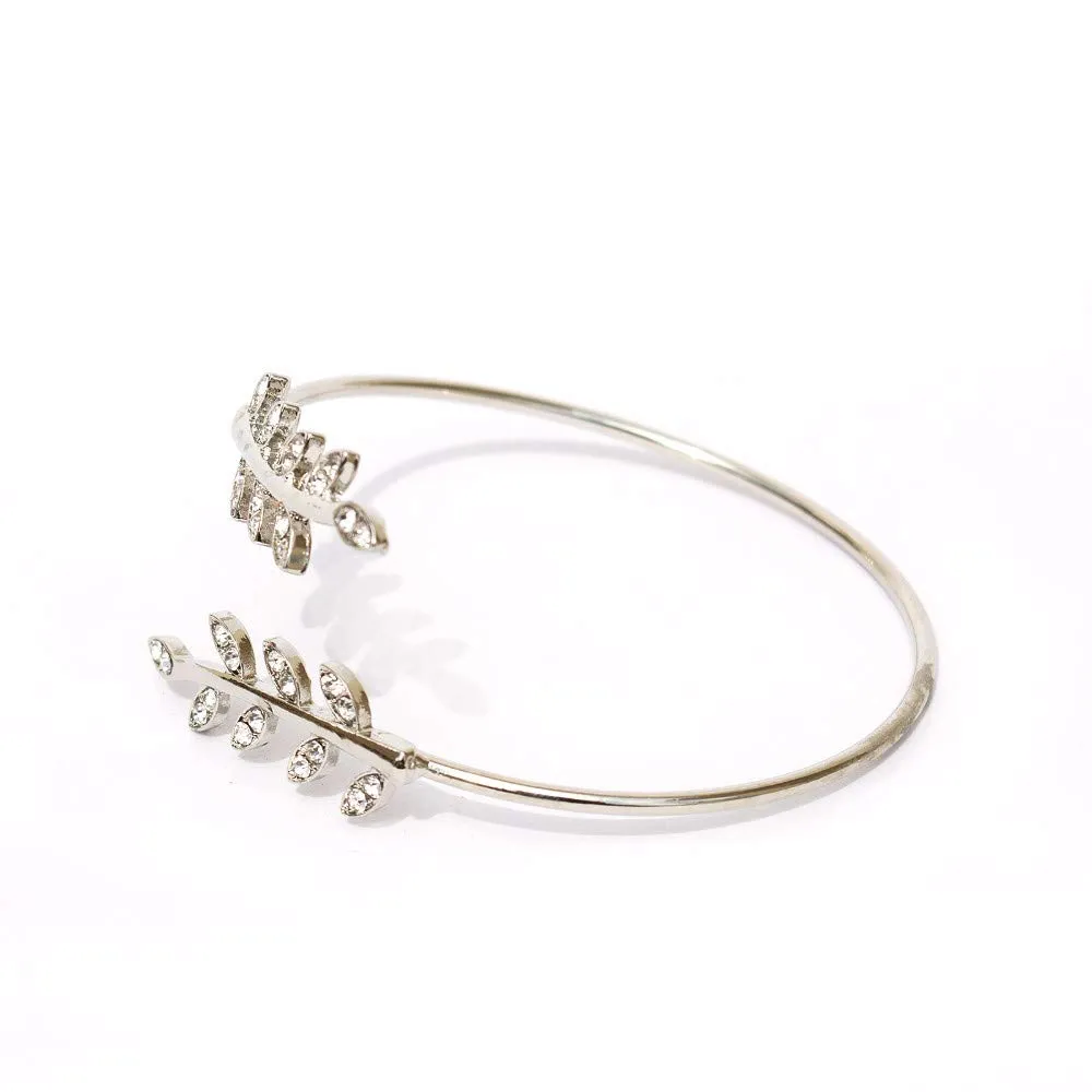 Joker & Witch Grecian leaves Silver Bracelet for women