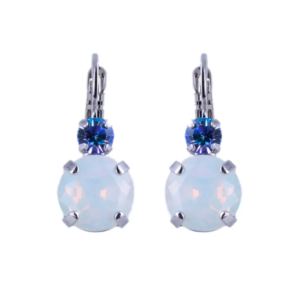Large Double Stone Leverback Earrings in "Ice Queen" *Custom*