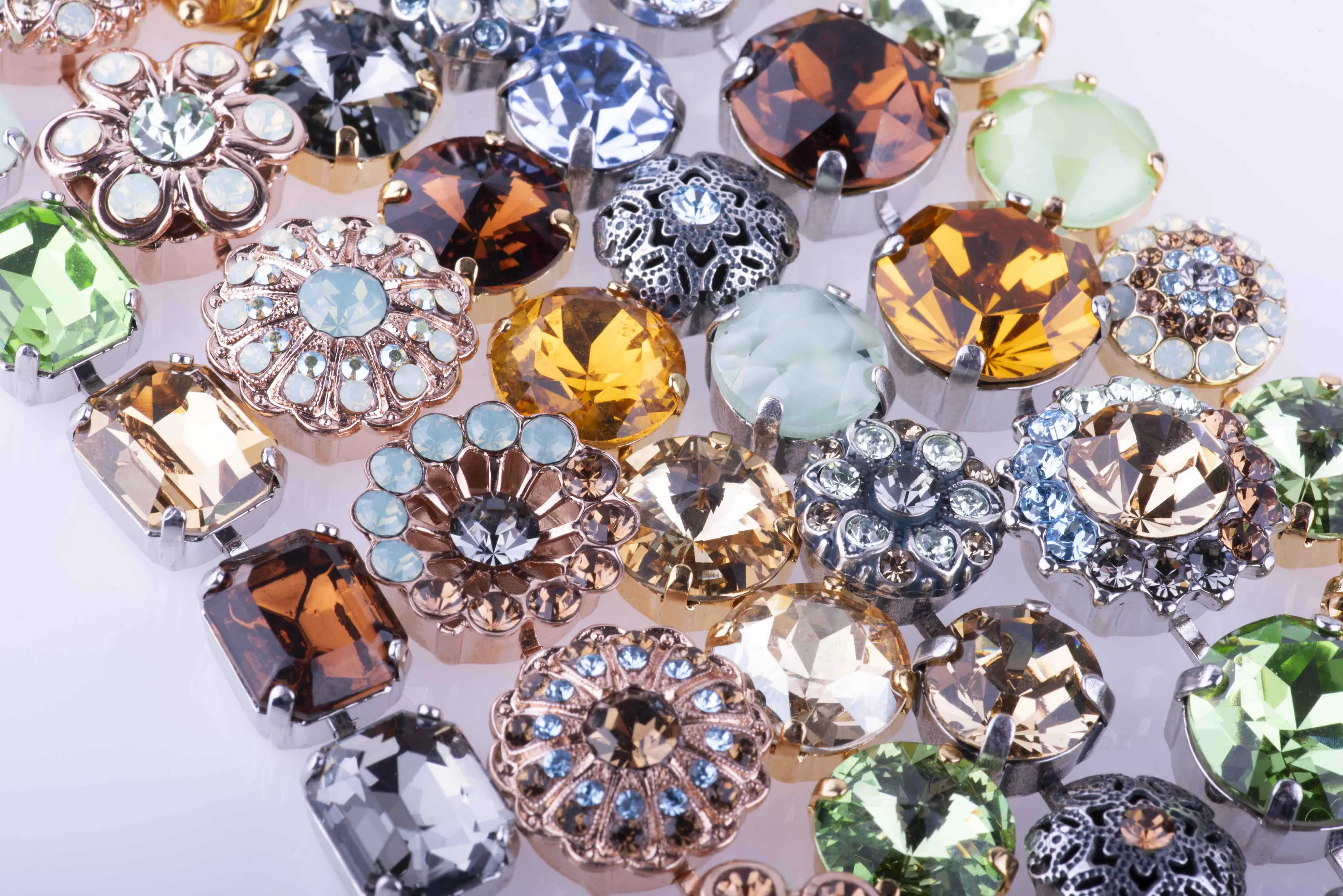 Large Embellished Single Stone Leverback Earrings in "Forget Me Not" *Custom*