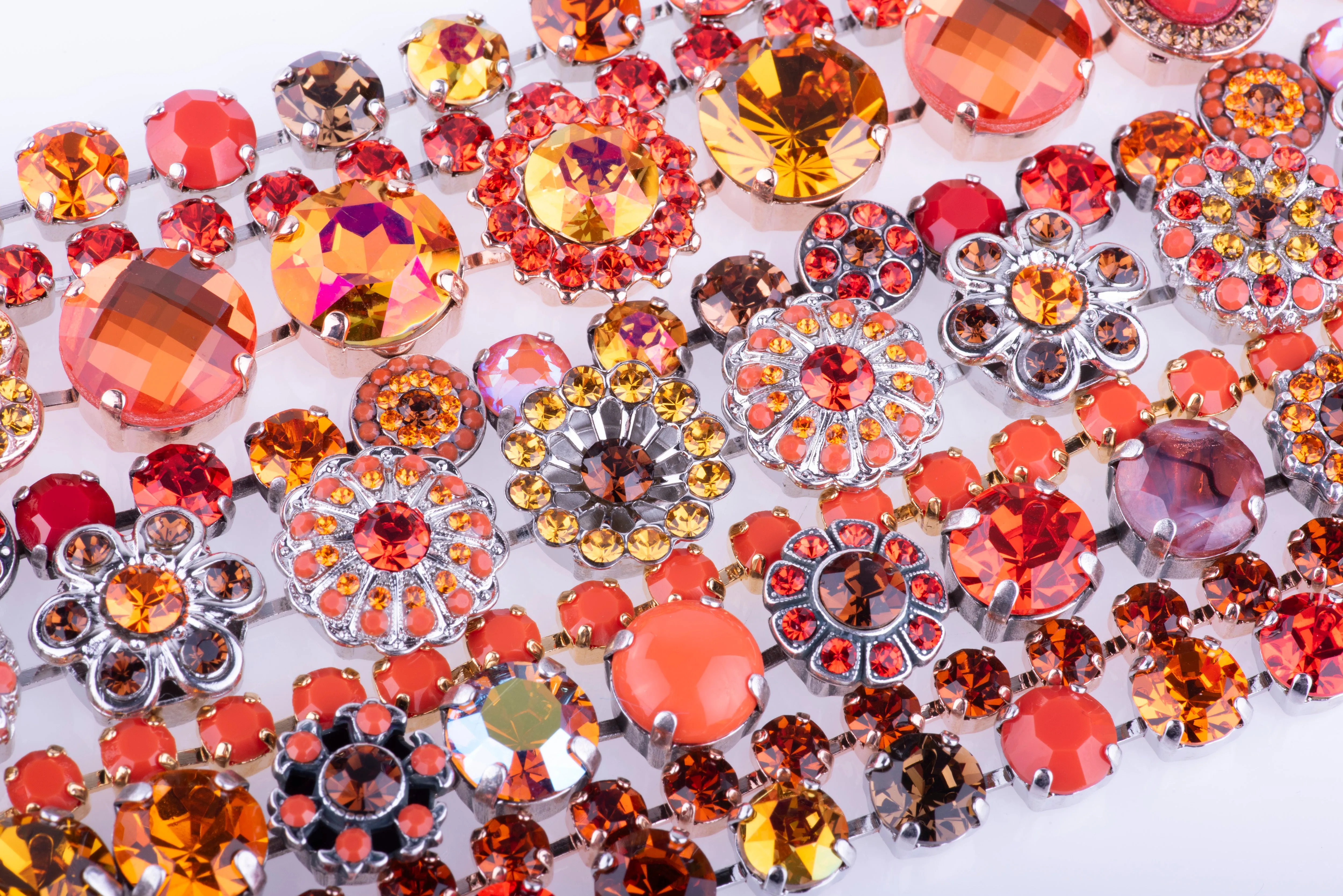 Large Oval Flower Leverback Earrings in "Pumpkin Spice" - Rose Gold
