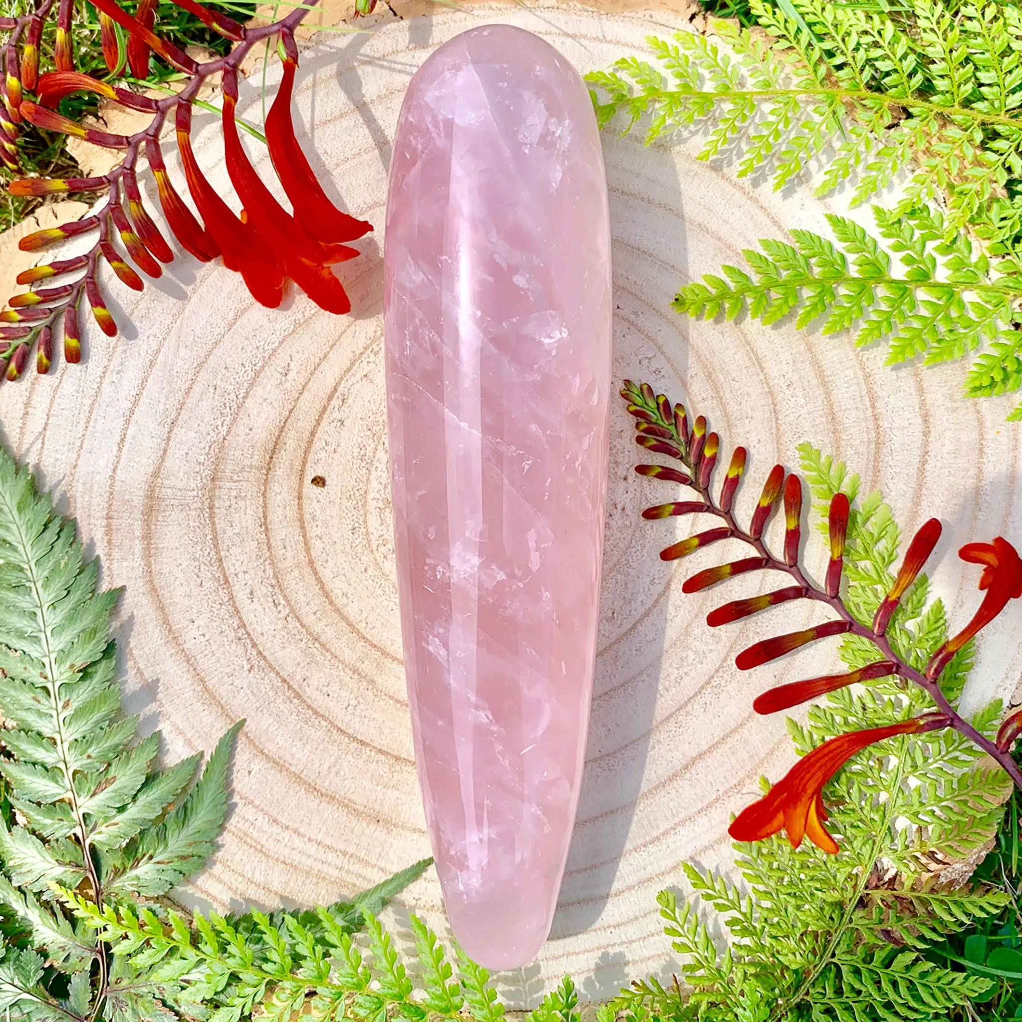 Large Rose Quartz Yoni Wand